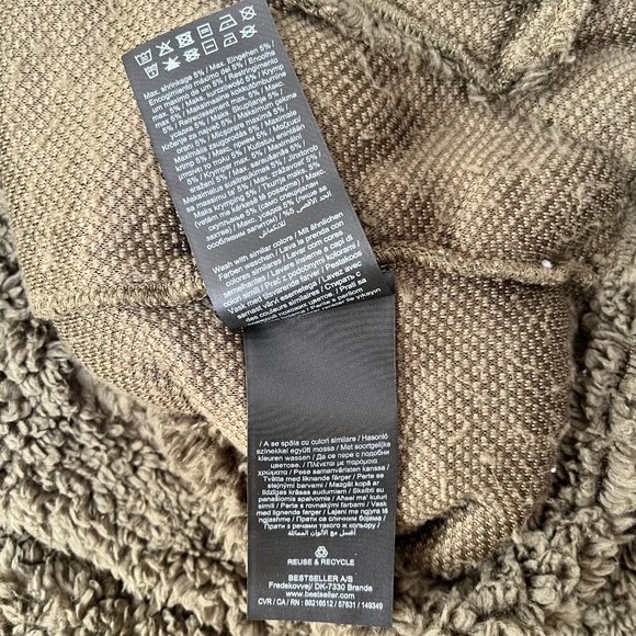 Noisy May Khaki Lea Teddy Long Sleeve Pullover Women's Size L - Picture 6 of 11